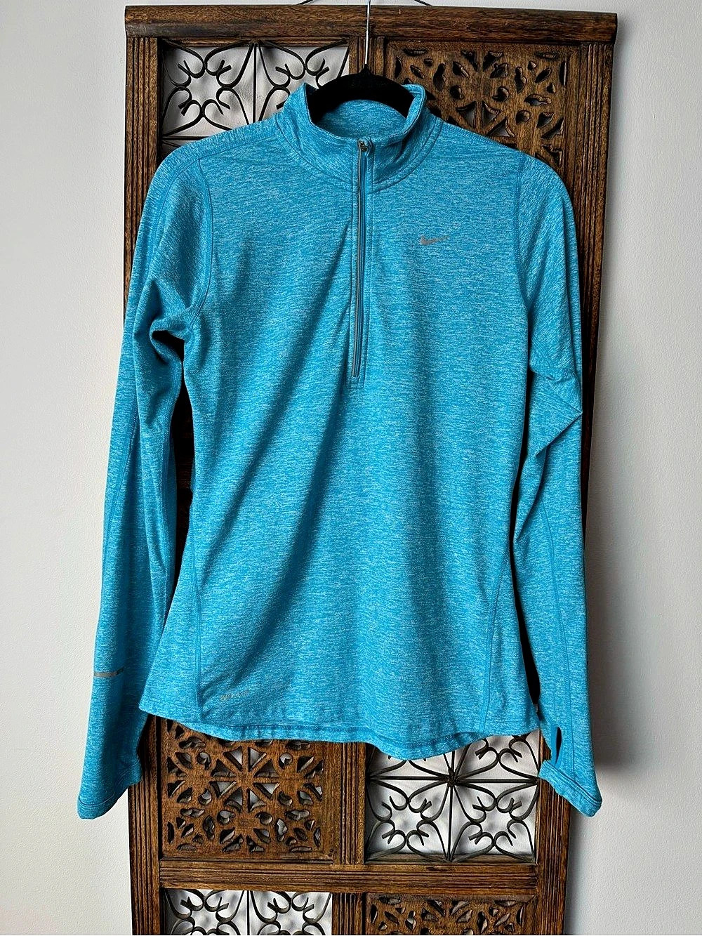 Nike Dri-FIT Quarter-Zip Athletic Top Blue Small